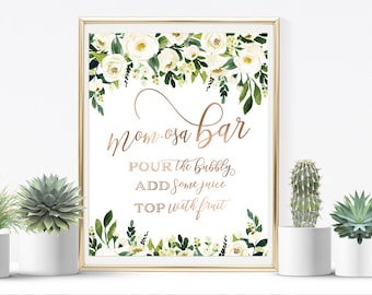 Mom-osa Bar Sign, Momosa Bar Baby Shower, Baby Shower Mimosa Bar Sign, Momosa Bar Sign, Baby Shower Decor, Bubbly Bar Sign, Mom osa Sign