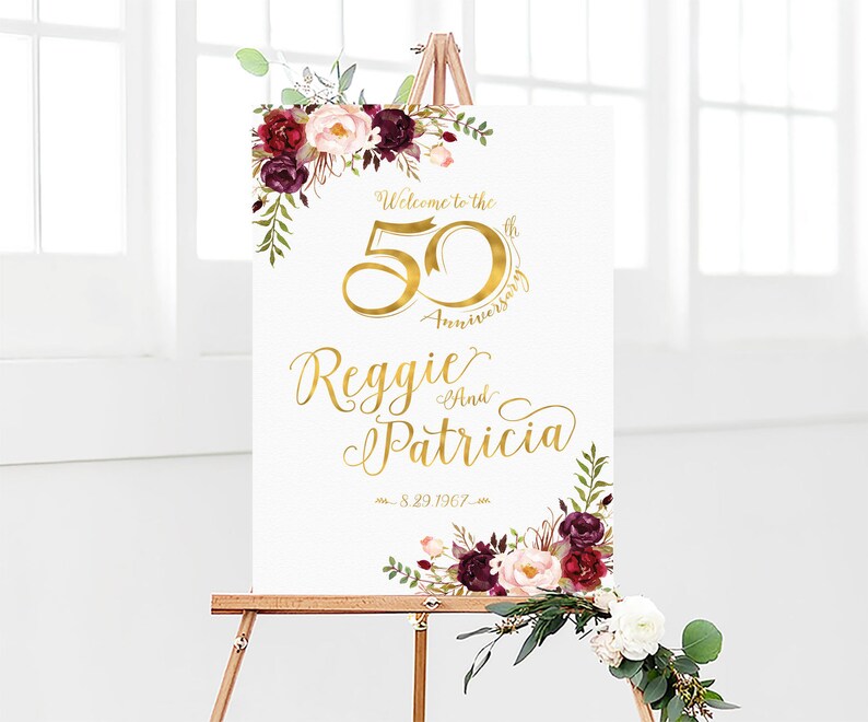 Anniversary Decorations, anniversary gifts, Anniversary sign, Anniversary sign 50th, 50th anniversary invitations, 50th anniversary Invite, 50 years of marriage, 50 years wedding invitation, 50th wedding anniversary