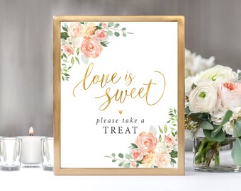 Love is Sweet Sign, Dessert Table Sign, Love is Sweet Take a Treat Sign, Wedding welcome sign, wedding decorations, Wedding Signs, Signs