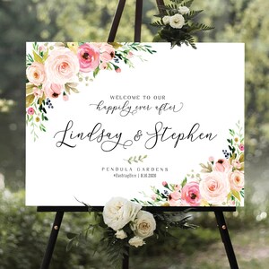 Plaque de bienvenue de mariage, affiche de bienvenue de mariage, plaque de mariage blush, affiche de bienvenue, décoration de mariage, décorations de mariage, plaque de mariage imprimable