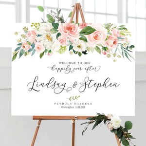 Hochzeit Willkommensschild, Willkommensschild Hochzeit, Hochzeitsdekoration, Blush und Ivory Hochzeit Dekoration, druckbares Hochzeit Willkommensplakat