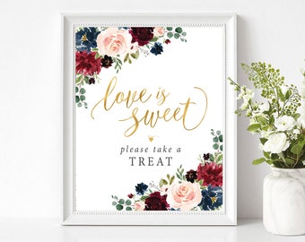 Love is Sweet Sign, Dessert Table Sign, Love is Sweet Take a Treat Sign, Wedding welcome sign, wedding decorations, Wedding Signs, Signs