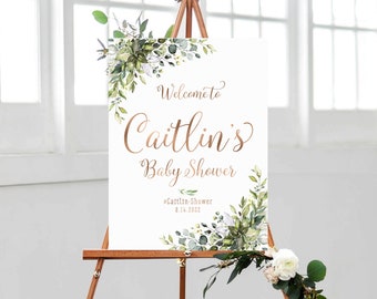 Baby shower sign, Baby Shower Welcome Sign, Baby Shower decorations, Greenery Baby Shower, Botanical Baby Shower, Greenery Welcome Signs