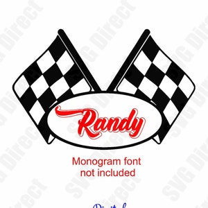 Racing Flags für Monogramme ,Png, Dxf, Jpg mit Silhouette Studio & Cricut, Vector Art, Vinyl Design Digital Cut Dateien
