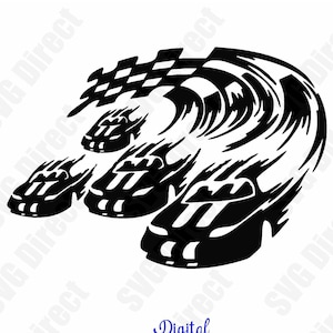 Stilisierte Rennautos ,png, dxf, jpg nutzung mit Silhouette Studio & Cricut, Vector Art, Vinyl Design Digital Cut Dateien