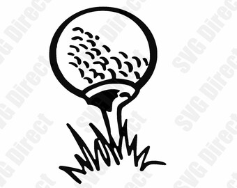 Golf Ball on Grass  ****Svg cut file, Png, Dxf, Jpg use with Silhouette Studio & Cricut, Vector Art, Vinyl Design Digital Cut Files
