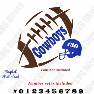 Football With Helmet and number  ****Svg, Png, Dxf, Jpg use with Silhouette Studio & Cricut, Vector Art, Vinyl Digital Cutting Cut Files