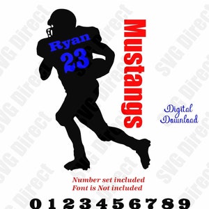 Football Player Running ****Svg, Png, Dxf, Jpg use with Silhouette Studio & Cricut, Vector Art, Vinyl Design Digital Cut Files