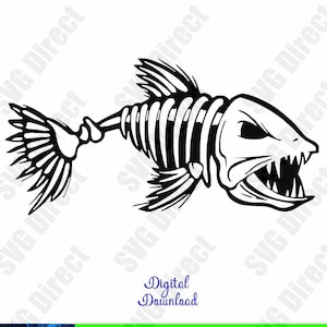 Boney Fish  **** Fishing, Catfish, Lake, Bass, Trout, Svg, Png, Dxf, Jpg, Digital Cut Files
