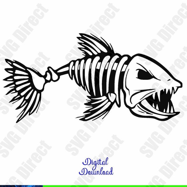 Boney Fish  **** Fishing, Catfish, Lake, Bass, Trout, Svg, Png, Dxf, Jpg, Digital Cut Files