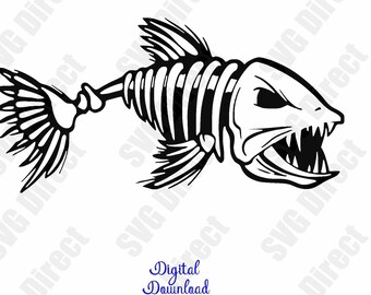 Download Fish skeleton svg | Etsy