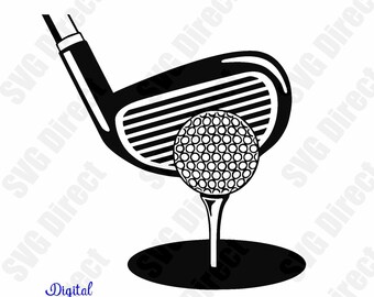Golf Club, Ball & Tee ****Svg cut file, Png, Dxf, Jpg, Digital Cut Files