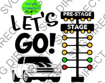 ¡Vamos! Chevelle SS ** Drag Racing **Svg archivo de corte, Png, Dxf, Jpg, archivos de corte digital