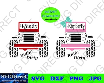 Offroad Ridin Dirty *** * Archivo de corte Svg, Png, Dxf, Jpg uso con Silhouette Studio y Cricut, Arte vectorial, Diseño de vinilo Archivos de corte digital