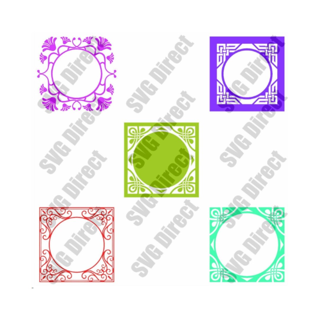 Monogram Frames - Set of 5 - SVG Cut File - Use With Silhouette Studio ...