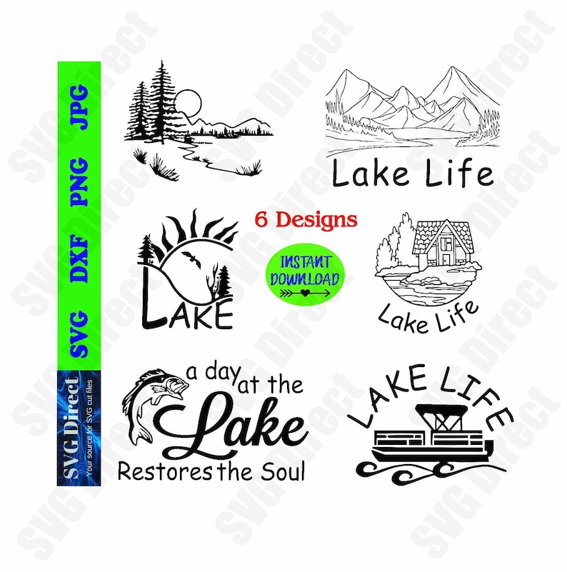 Download Lake Life Bundle 6 designs Svg Png Dxf Jpg use with | Etsy