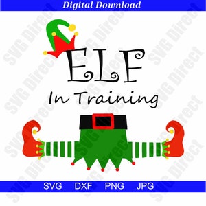 Elf In Training **Svg, Png, Dxf, Jpg use with Silhouette Studio & Cricut, Vector Art, Vinyl Digital Cutting Cut Files