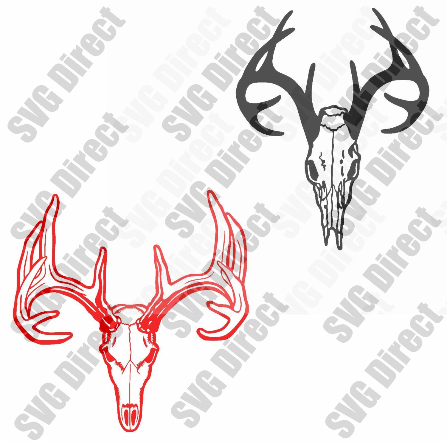 Download Deer Skulls SVG cut file use with Silhouette Studio & | Etsy
