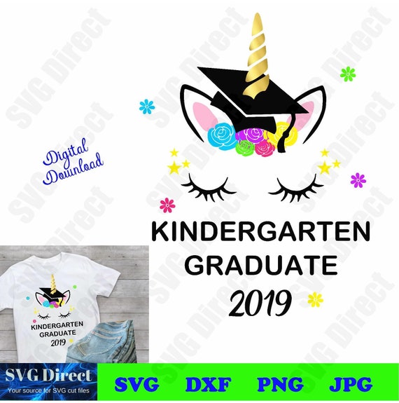 Download Unicorn Kindergarten Graduate 2019 Svg Png Dxf Jpg Etsy