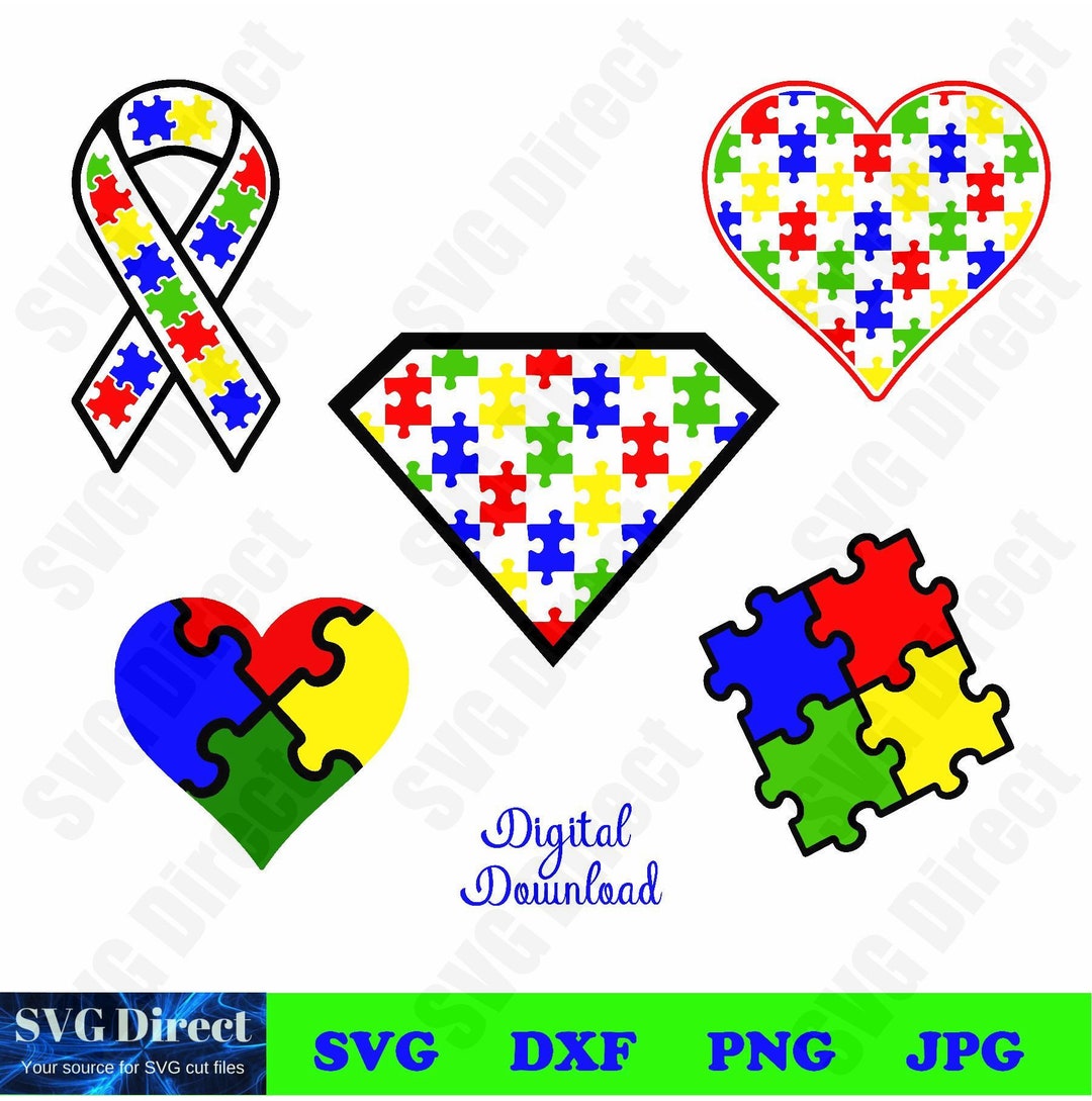 Autism Awareness Bundle ****svg, Png, Dxf, Jpg Use With Silhouette ...