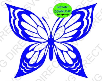 Mariposa elegante * Uso de Svg, Png, Dxf, Jpg con Silhouette Studio & Cricut, Vector Art, Vinyl Design Digital Cut Files