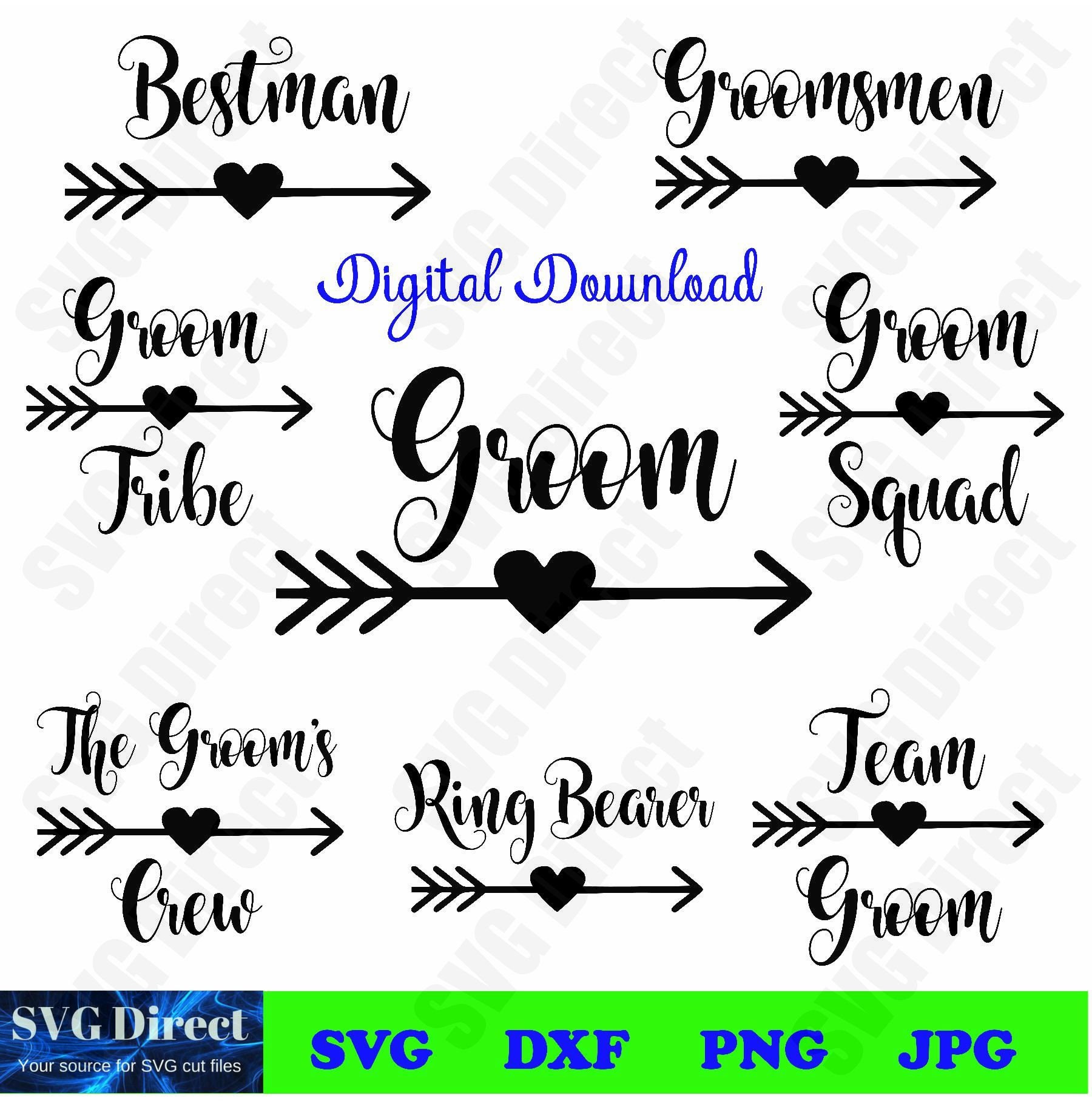Download Groom Wedding Party Svg Png Dxf Jpg use with Silhouette | Etsy
