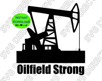 Oilfield Strong Pumpjack **** Campo petrolífero, svg, png, dxf, jpg - Archivos de corte digital