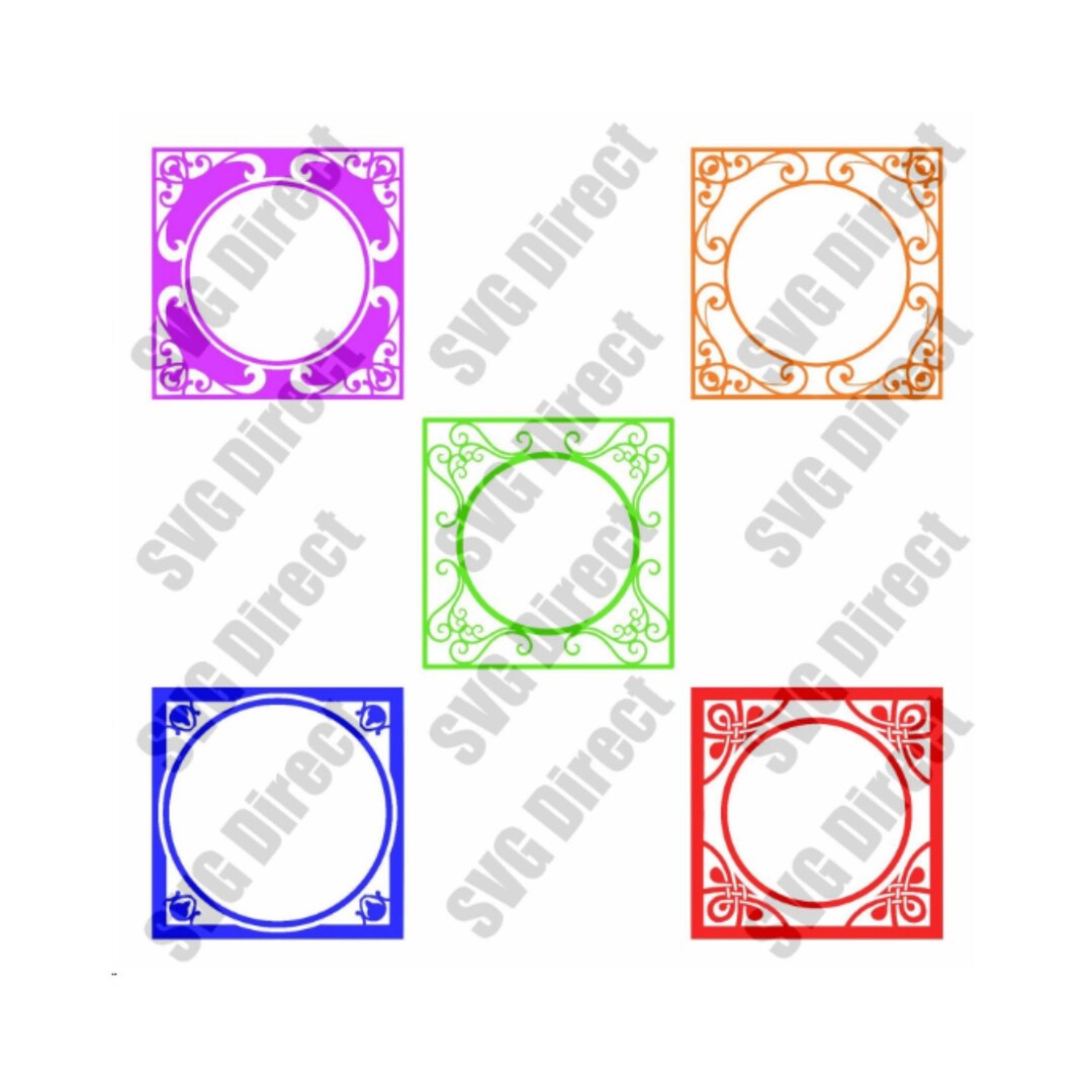 5 Special Monogram Frames SVG Cut File - Use With Silhouette Studio ...