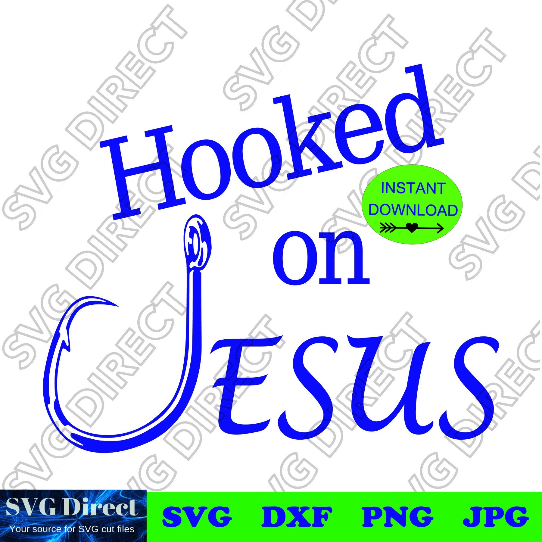 Hooked on Jesus Svg Fishing Svg Christian Svg SVG EPS PNG Vector Christian  Digital Design -  Sweden