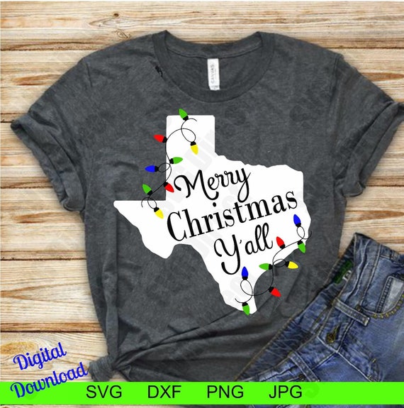 Download Texas Merry Christmas Y'all Svg Png Dxf Jpg use with | Etsy