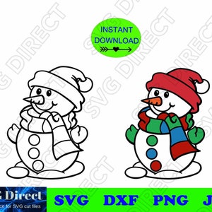 Snowman - Pair - Christmas  ****Svg cut file, Png, Dxf, Jpg, Digital Cut Files
