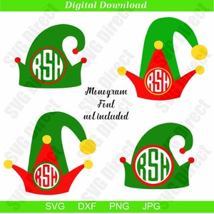 Santa Elf Hats **Svg, Png, Dxf, Jpg use with Silhouette Studio & Cricut, Vector Art, Vinyl Digital Cutting Cut Files