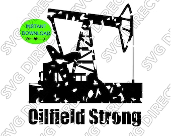 Oilfield Strong Pumpjack - Distressed **** Oil Field, Svg, Png, Dxf, Jpg - Digital Cut Files