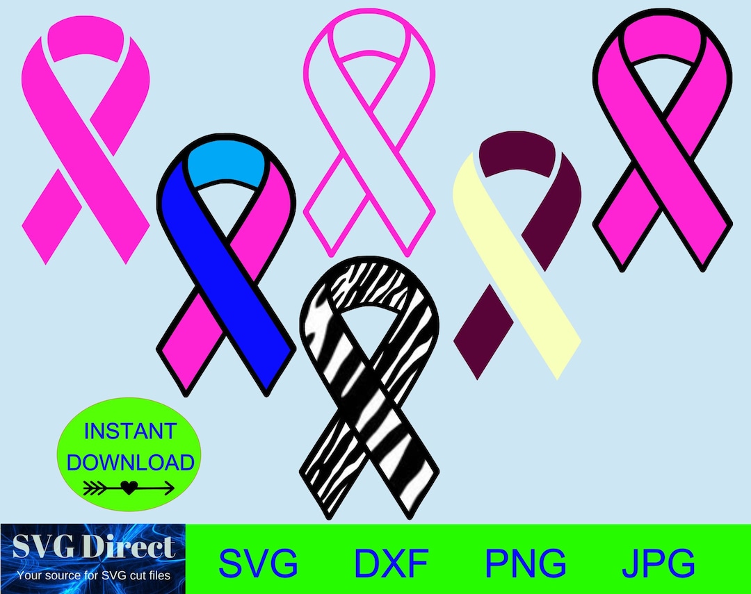 Cancer Awareness Ribbon Bundle - With Color Chart **** Svg, Png, Dxf ...