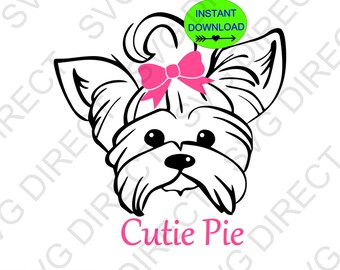 Yorkie * Svg, Png, Dxf, Jpg uso con Silhouette Studio & Cricut, Vector Art, Vinyl Design Digital Cut Files