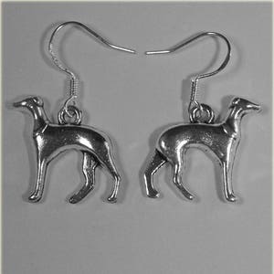 Greyhound / Whippet Antique Tibetan Silver Drop Earrings - Etsy