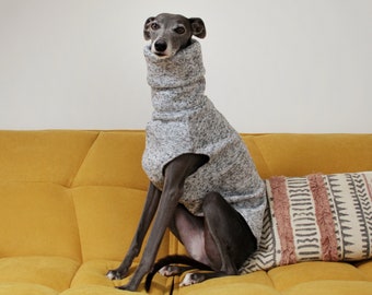 Die Lola | Graue Weste Fleece Weste Pullover Whippet Windhund Schlafanzug Italian Lurcher Galgo Windhund