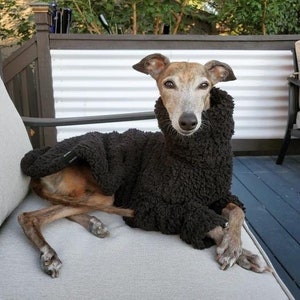 Black Soft Fluffy Fleece Jumper Pyjamas 5 Sizes Italian Greyhound, Whippet, Lurcher, Greyhound, Saluki Sighthound