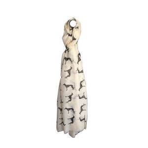 5 Colours Soft Cotton Scarf of Whippet, Greyhound, Italian Greyhound, Saluki, Sighthound, Lurcher, Dog Print Gift Unusual image 6