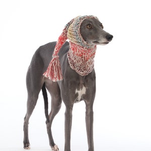 DIFFERENT COLOURS Hand Knitted Tassel Hat and Snood Ear Warmer Whippet, Greyhound, Italian Greyhound, Lurcher Sighthound Galgo Saluki image 4