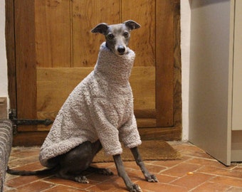 Grey Fluffy Soft Fleece Jumper Pyjamas Italian Greyhound, Whippet, Lurcher, Greyhound, Saluki Sighthound