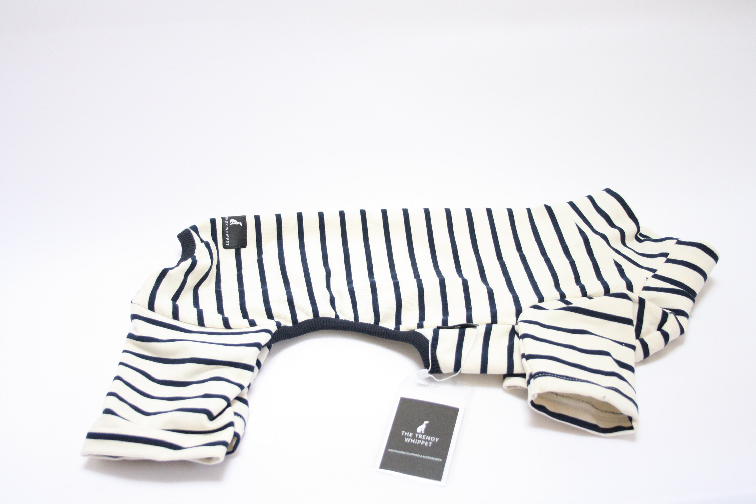 SALE Cream and Navy Stripe Onesie / Pyjamas Whippet Italian | Etsy
