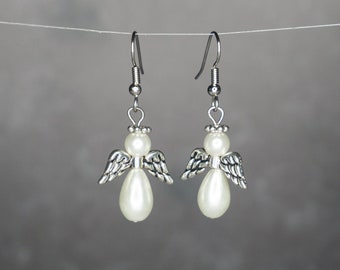 Pearl Angel Earrings