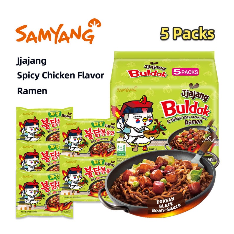 Samyang Buldak Noodles Korean Spicy Noodles Jjajang Flavor Korean Spicy