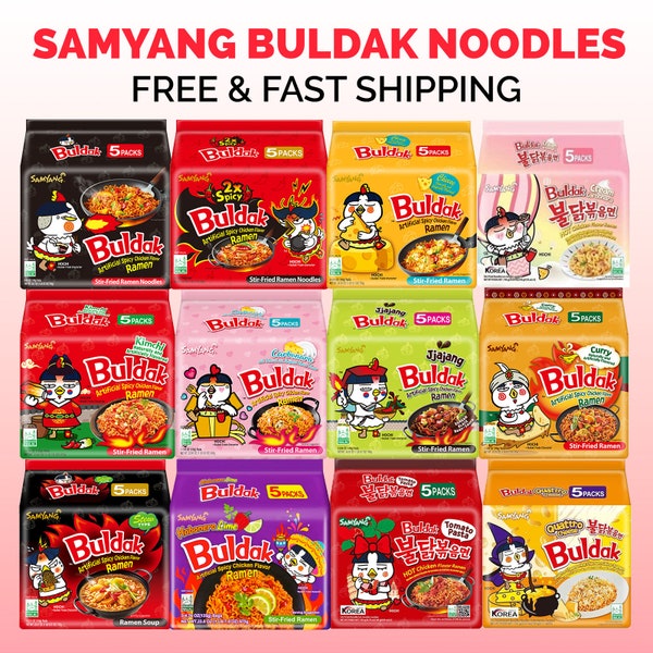 Samyang Buldak Noodles | Korean Spicy Noodles | Korean Spicy Noodle Challenge | Spicy Asian Ramen | Instant Noodles | Korean Snack Box |