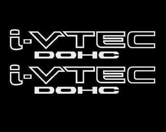 2x White i-VTEC DOHC Vinyl Decal Stickers Emblem for Honda Acura ivtec