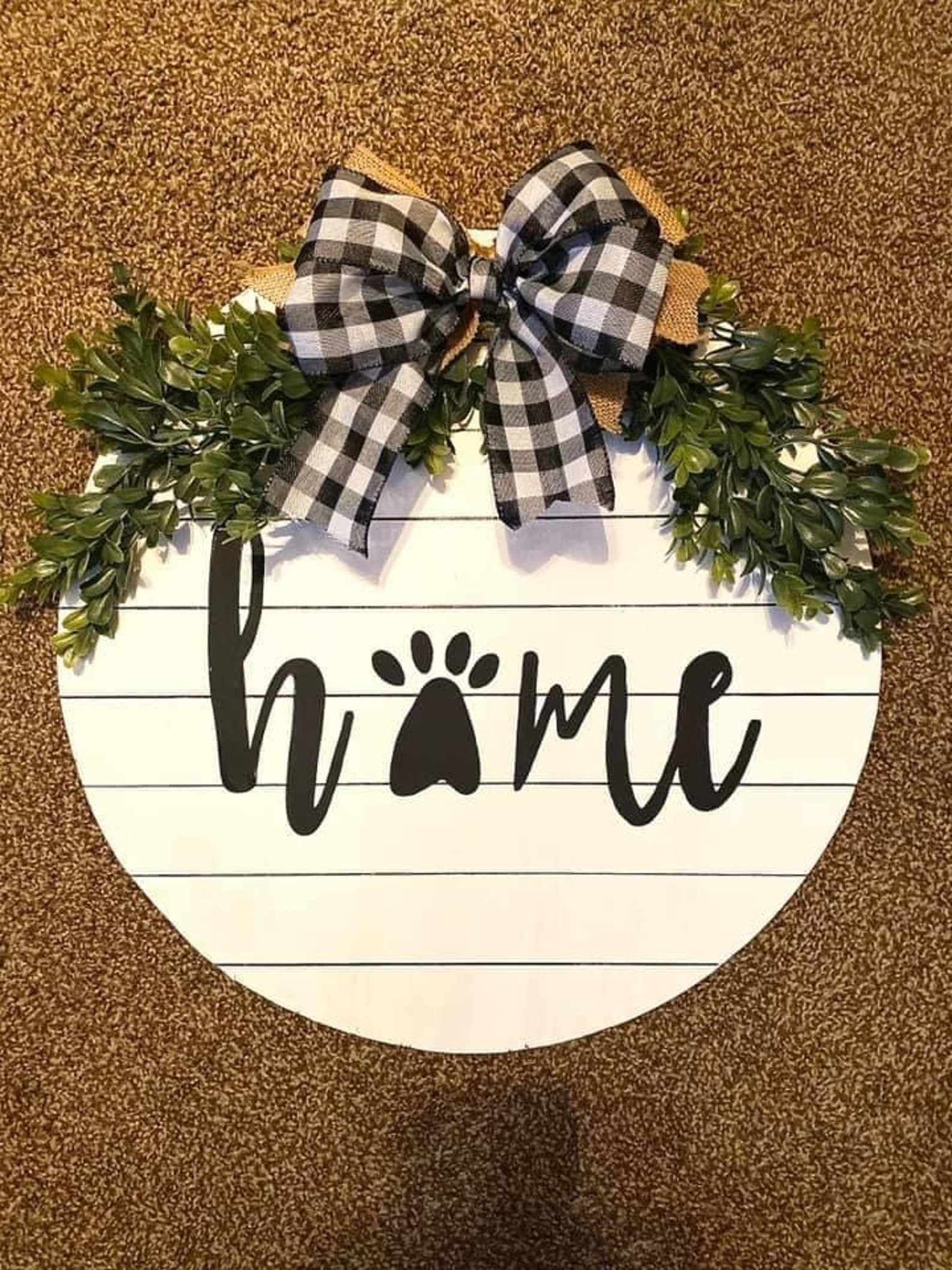 Paw print door hanger home circle door hanger dog lover door Etsy