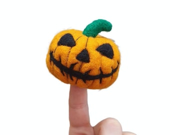 Fingerpuppe Ein Halloween Kürbis.