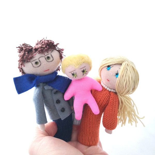 3 Marionnettes à doigts Une belle famille.