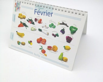 Calendar of seasonal fruits and vegetables.